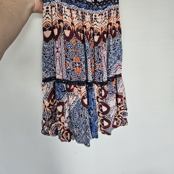 Jaase Endless Summer Open-Back Halter-Neck Boho Mini Dress size M - Picture 5 of 11